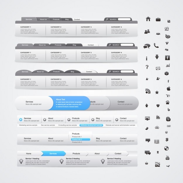 Free vector web element collection