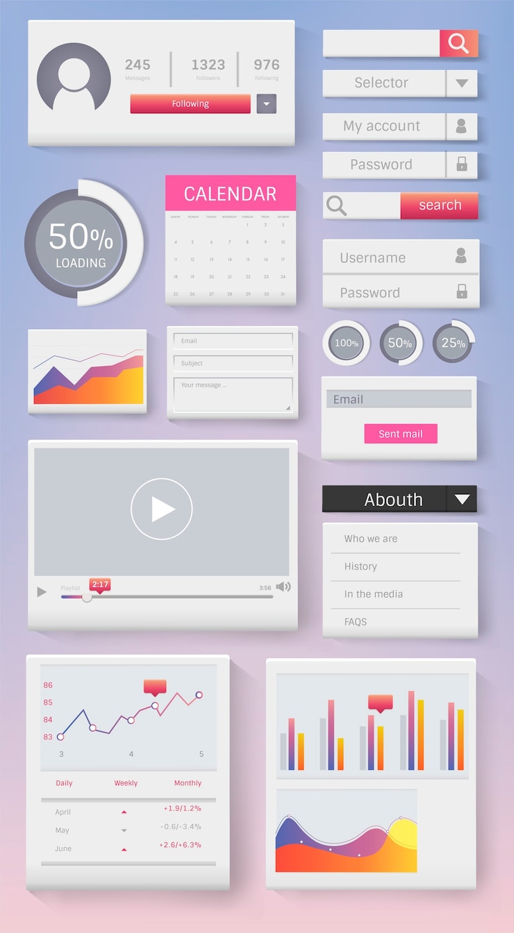 Free Vector web element layout template interface illustration