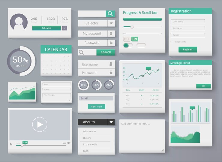 Free Vector web element layout template interface illustration
