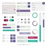 Free vector web elements and buttons in flat design