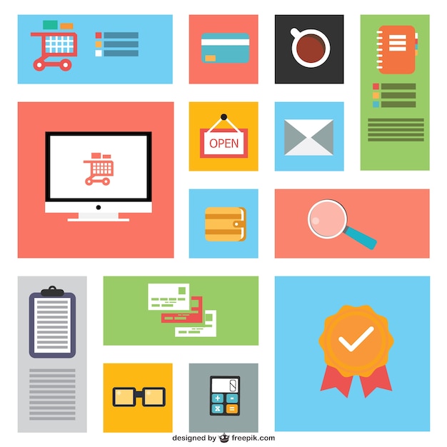 Free vector web elements flat icons
