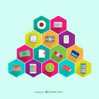 Free vector web elements honeycomb template