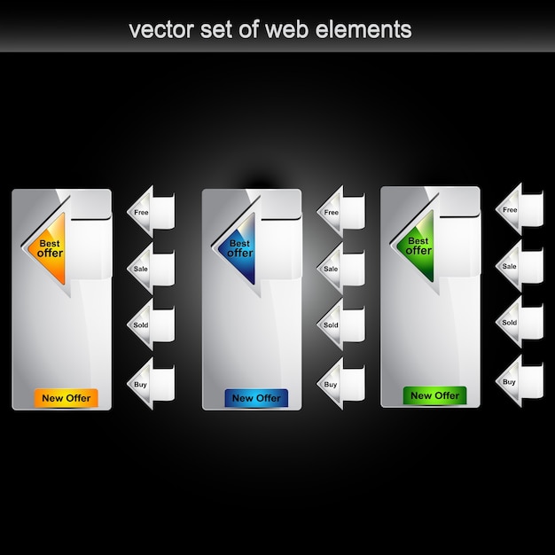 Vettore gratuito set di vendite di elementi web