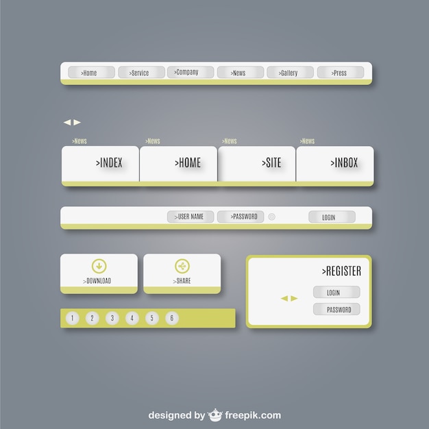 Free vector web elements user interface kit