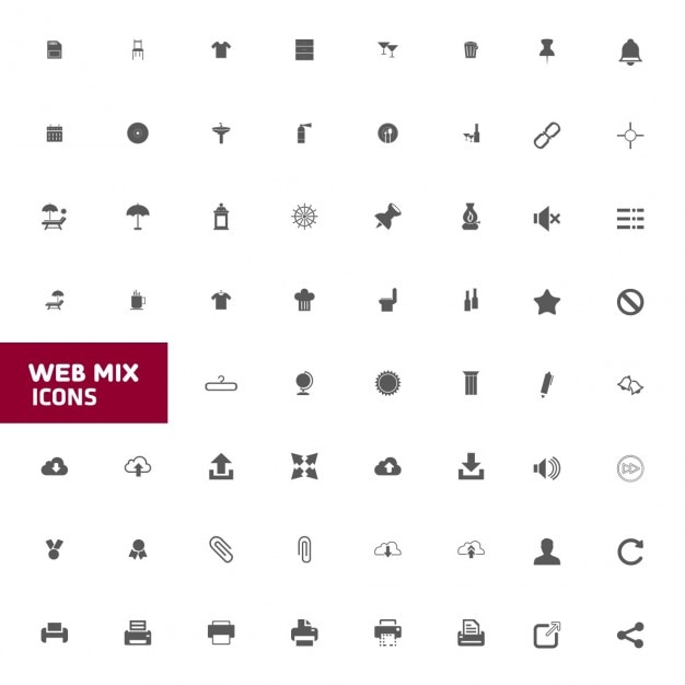 Vettore gratuito web icon set mix