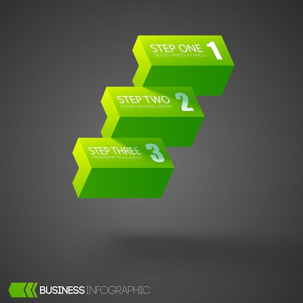 Free vector web infographic design concept with light green horizontal blocks three options