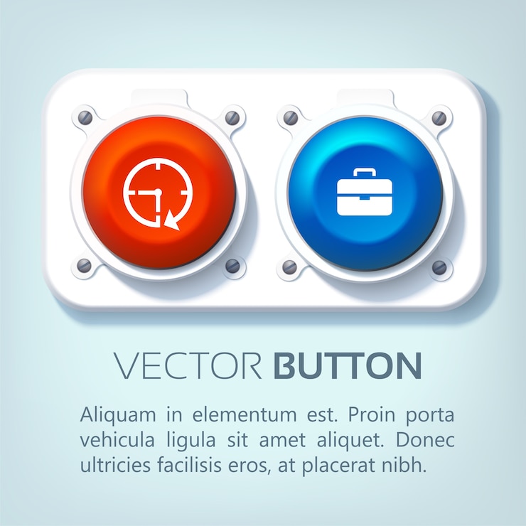 मुफ़्त वेक्टर web interface buttons set