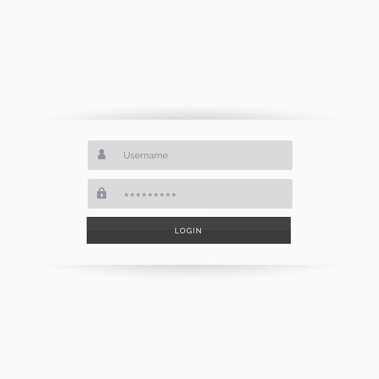 Free Vector web login template, white tones