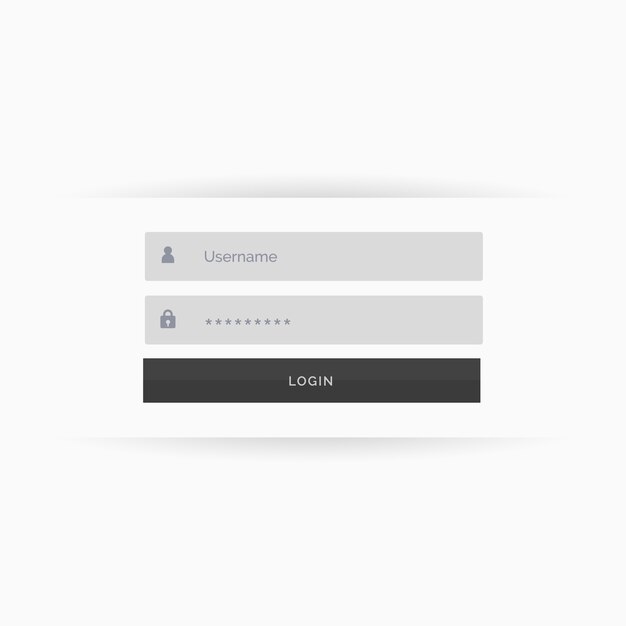 Web login template, white tones