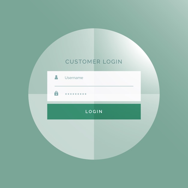 Free vector web logon template, circular shape