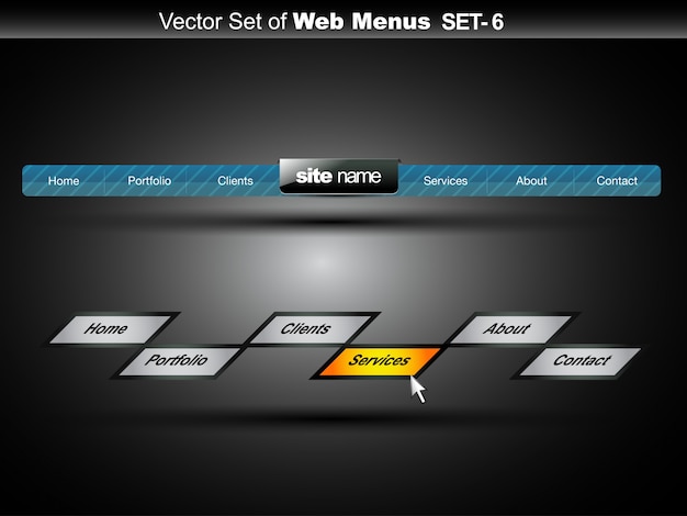 Illustrazione di visualizzazione del menu web vettoriale