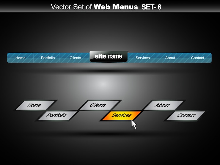 Free Vector web menu design
