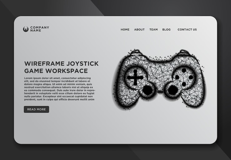 Free Vector web page design templates collection of joystick game pad abstract wireframe from dot and lines vector illustration