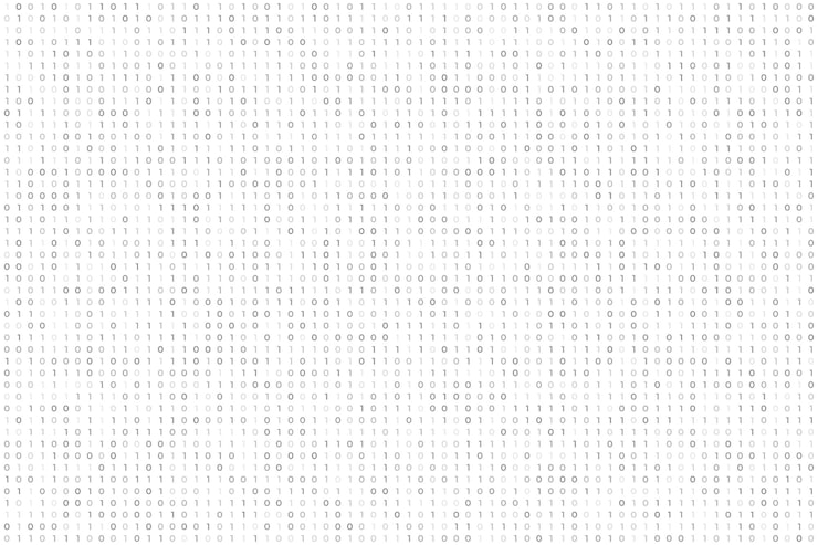 Free Vector web tech white background digital binary code programming language