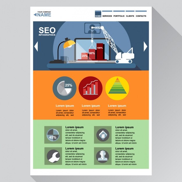 Free Vector web template for seo