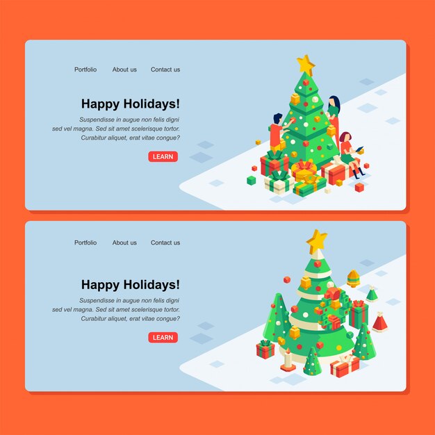 クリスマスバナーデザイン 無料のベクター