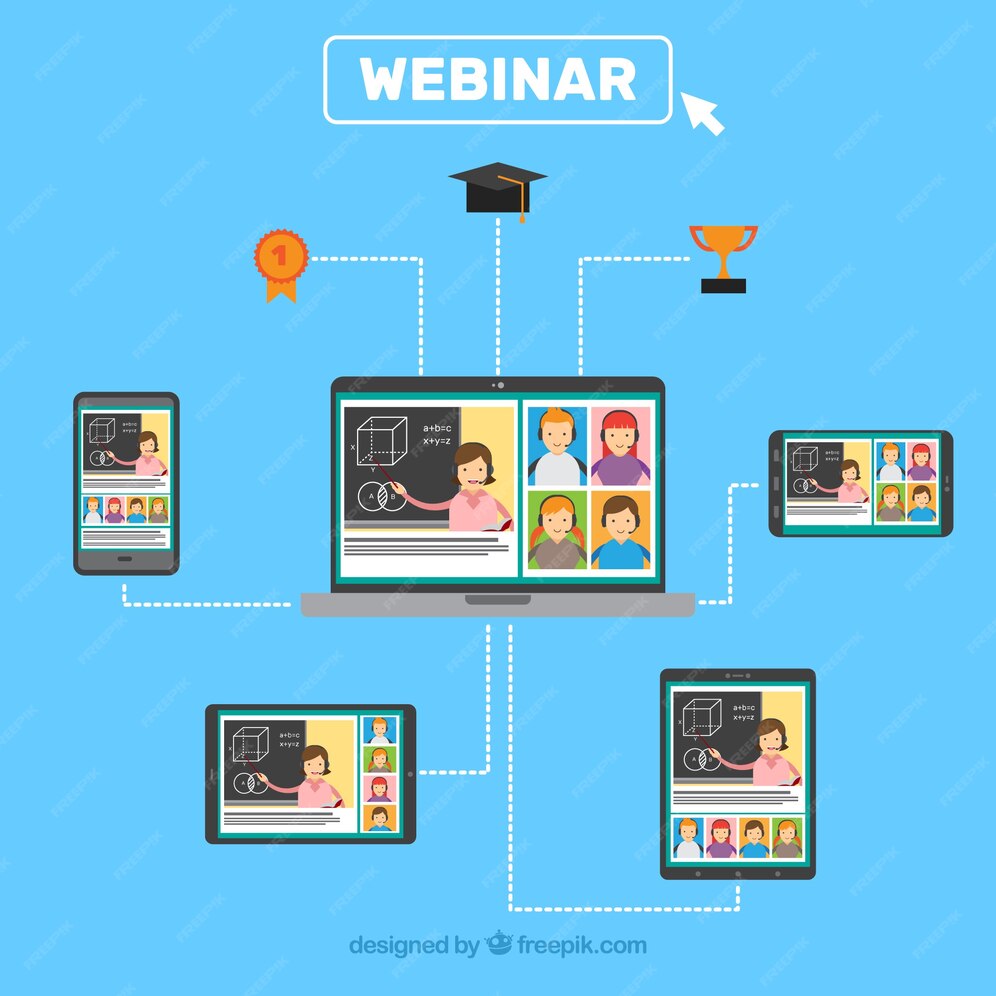 Free Vector | Webinar background in flat style