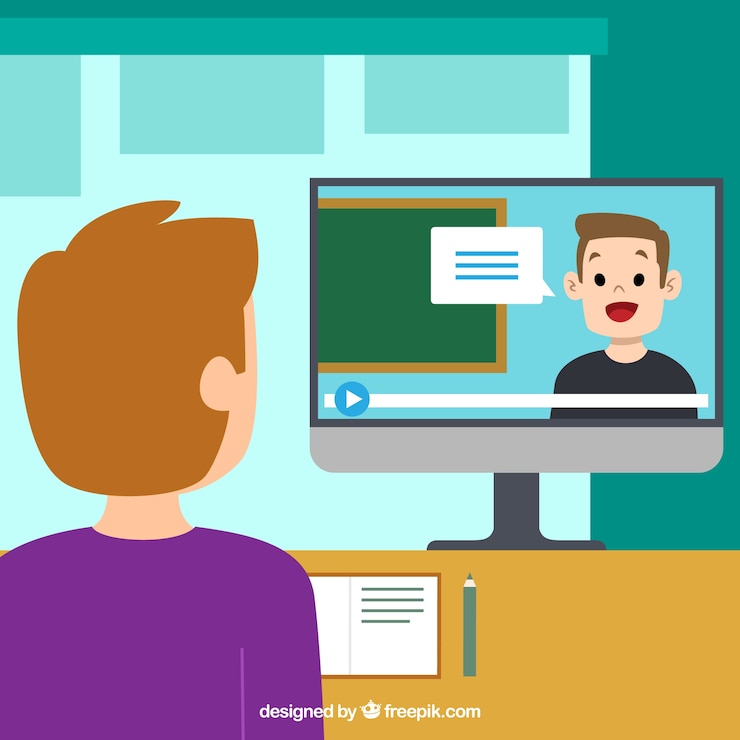 Free Vector webinar background in flat style