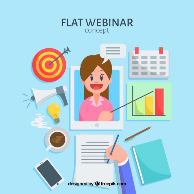 Webinar background in flat style