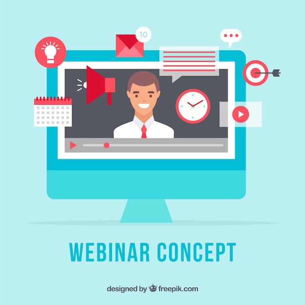 Free vector webinar background in flat style