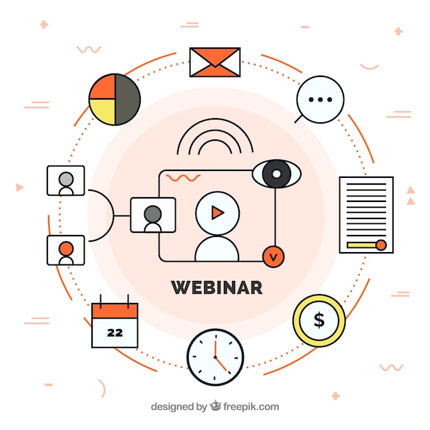 Webinar background in flat style