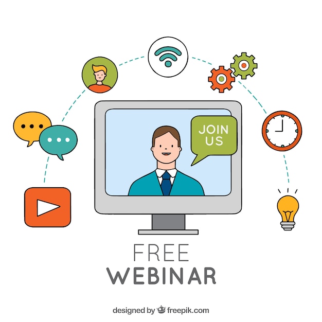 Webinar background in hand drawn style