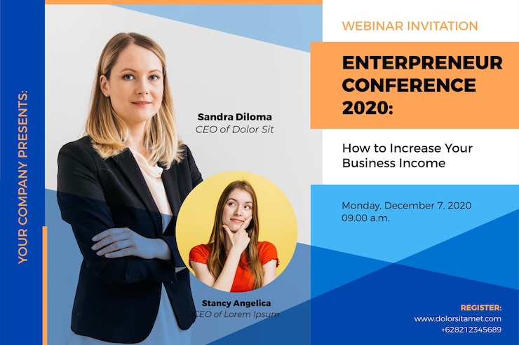 Free Vector webinar banner invitation template