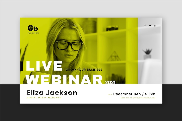Free Vector webinar banner invitation template