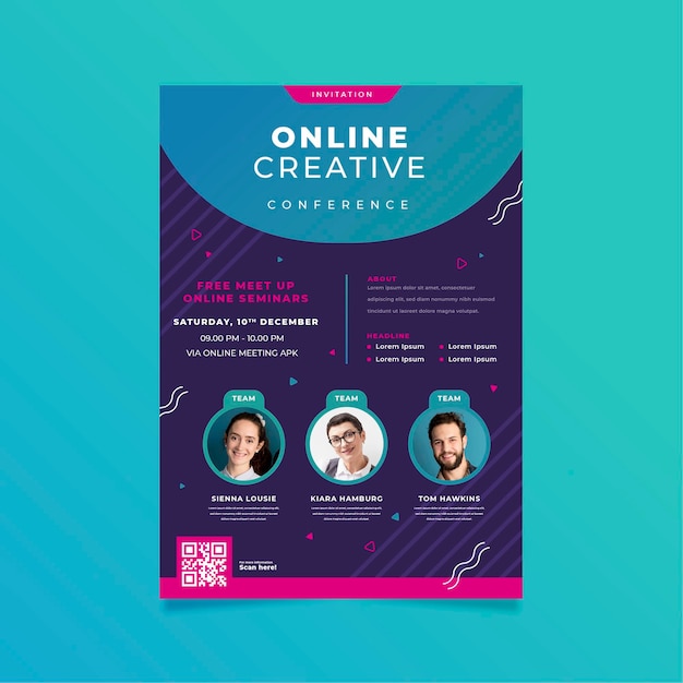 Free vector webinar banner invitation template