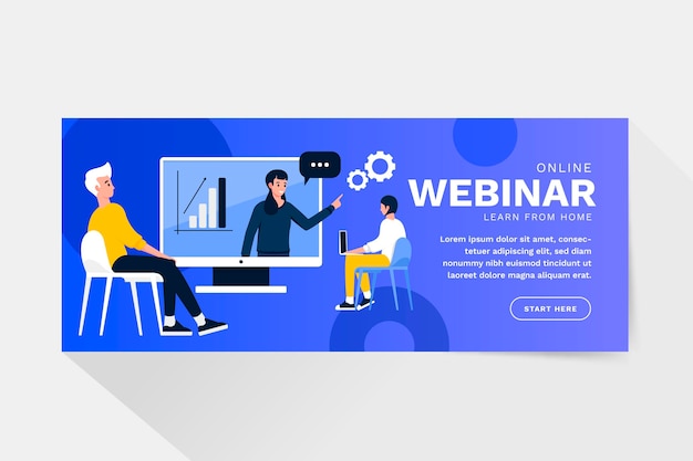 Vettore gratuito modello di banner webinar