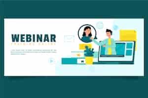 Vettore gratuito modello di banner webinar