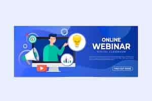 Vettore gratuito modello di banner webinar