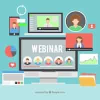 Free vector webinar concept in flat style