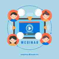 Vettore gratuito design di webinar in stile piatto