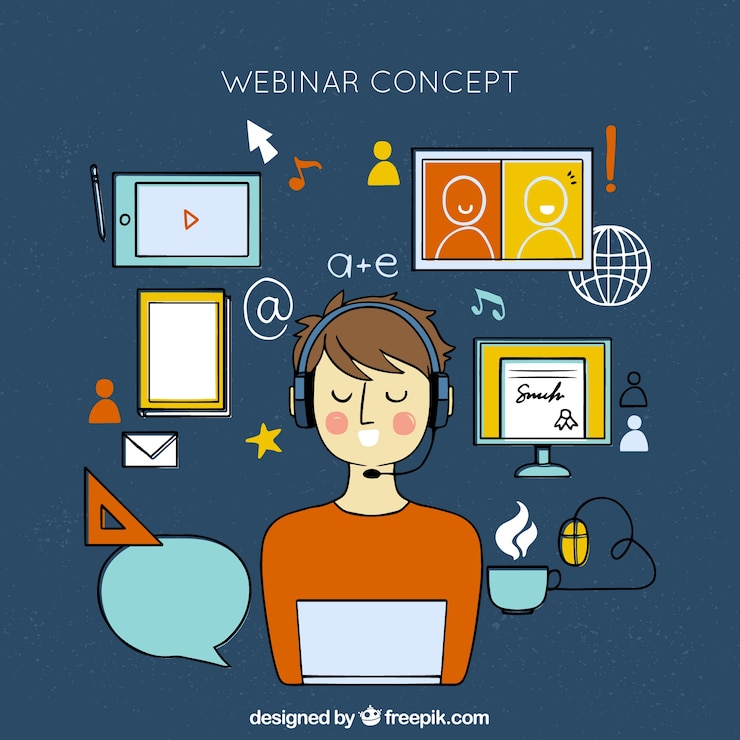 Free Vector webinar design with elements