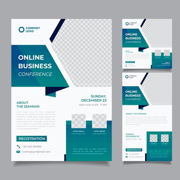 Free vector webinar flyers template