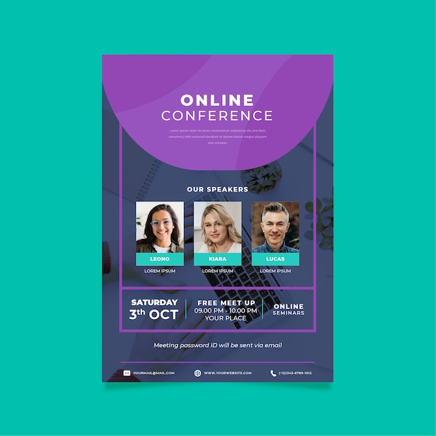 Free vector webinar flyers template