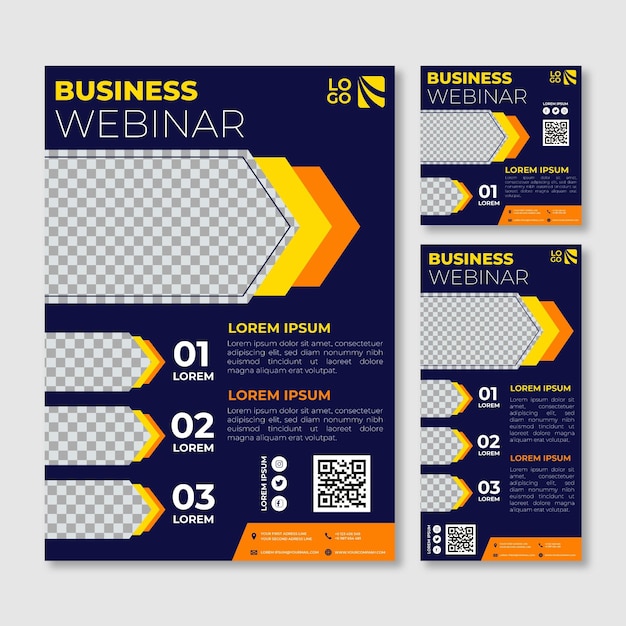 Free vector webinar flyers template