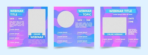 Free vector webinar instagram post template collection