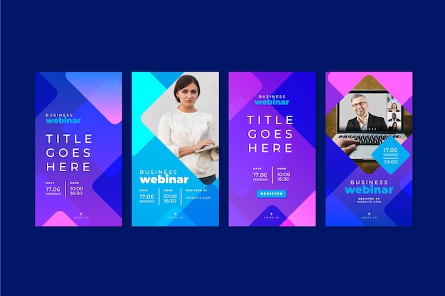 Free vector webinar instagram story collection