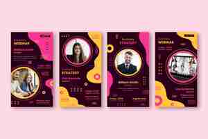 Free vector webinar instagram story collection