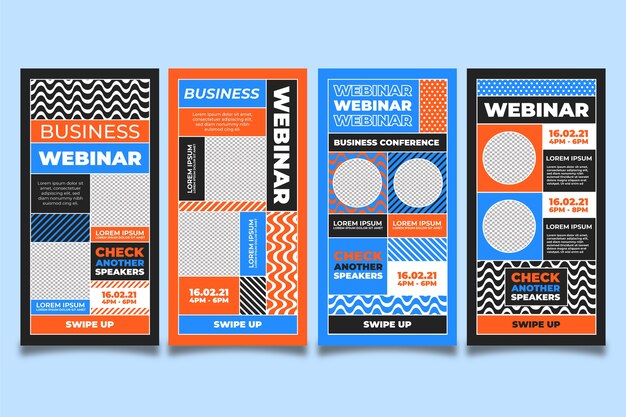 Free vector webinar instagram story collection