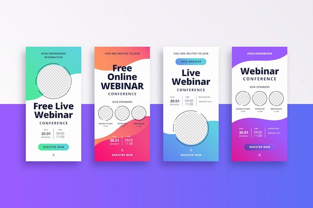 Free vector webinar instagram story collection