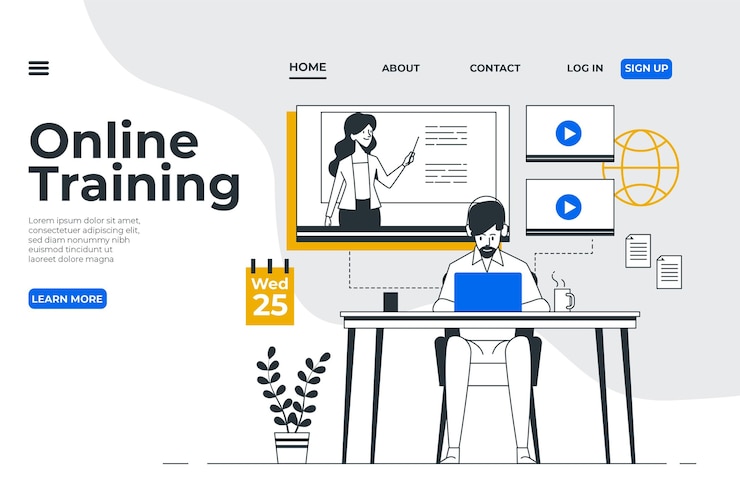 Free Vector webinar landing page template