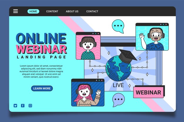 Webinar landing page template