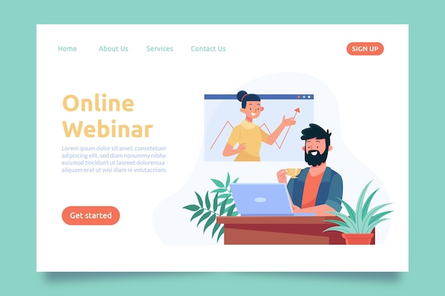 Webinar landing page template