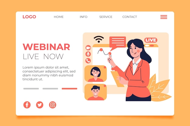 Webinar landing page template