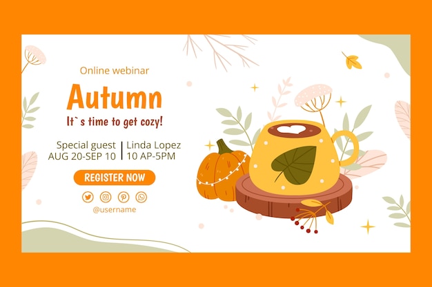 Webinar template for autumn season celebration