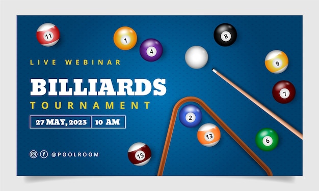 Webinar template for billiards club and pool game