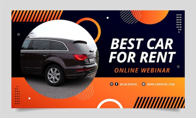 Free vector webinar template for car rental company